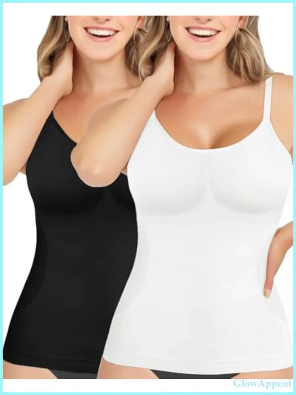 2PCS Seamless Compression Tank Tops Shapewear Tummy Control Scoop Neck Camisole